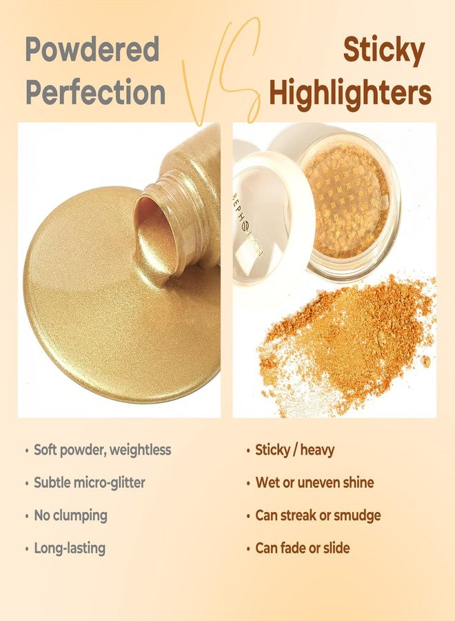 BEPHOLAN Highlighter Powder,High Gloss Glitter,Sparkling Powder Makeup for Face and Body - High-Pigment Shimmer Makeup, Long-Lasting & Buildable（Gilded Gleam 10g） - Image 4