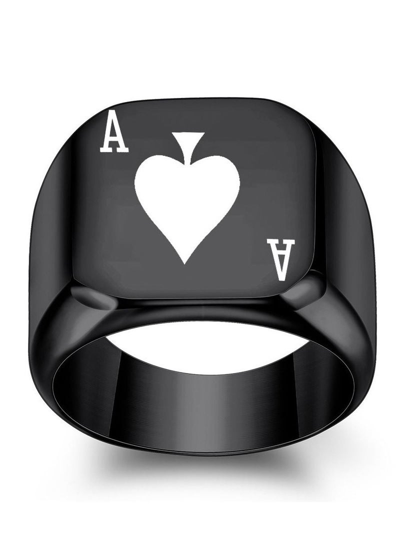 Loquat - Stainless Steel Solid Polished Signet Ring - Image 1