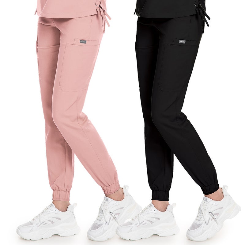 Summer Elastic Waist Nurse Trousers 1102008-Pink  - Image 3