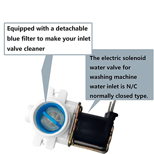 NGe 1 Pcs Universal Accessories for Automatic Pulsator Washing Machines, Washing Machine Water Inlet Valve Solenoid Valve Water Inlet Valve,Fit for Various Water Appliances(White) - Image 4