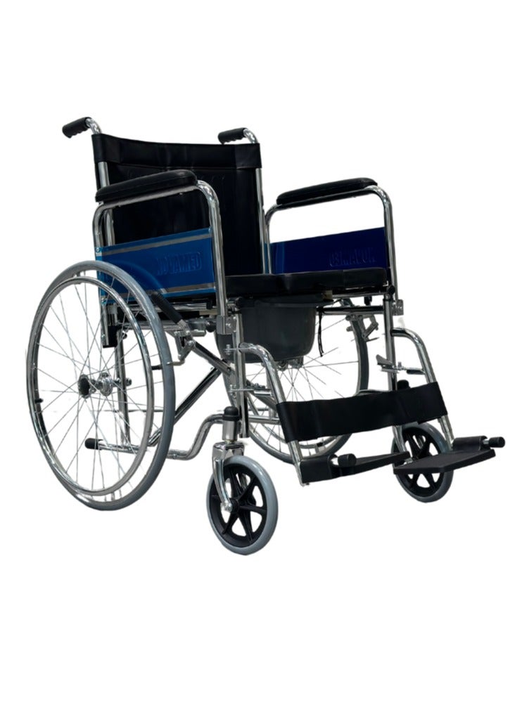 NOVAMED Commode Wheelchair With U Heavy Duty (681U-51) - Image 1