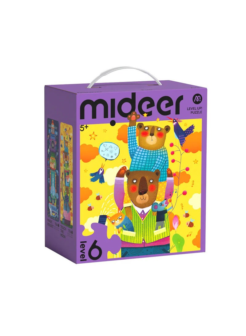 MiDeer Level Up! Puzzles with Storage Bag – Level 6 World Imagination Puzzle Set for Kids Ages 5+ | 2 Large Jigsaw Puzzles 154–176 Pieces | Space & Moon Adventure Puzzle for Children  - Image 1