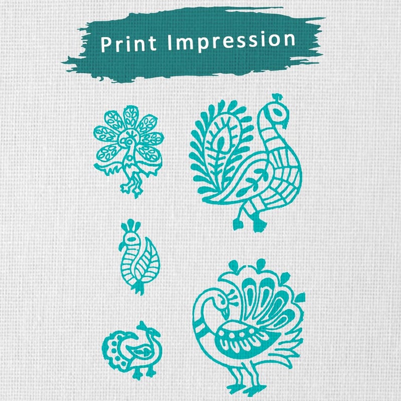 TWOGRAMS | Set of 5 | Wooden Indian Traditional Design Printing Stamps/Blocks for Printing Saree Border/Dresses/Craft Card Making/Scrapbook/Clay Pottery - Image 3
