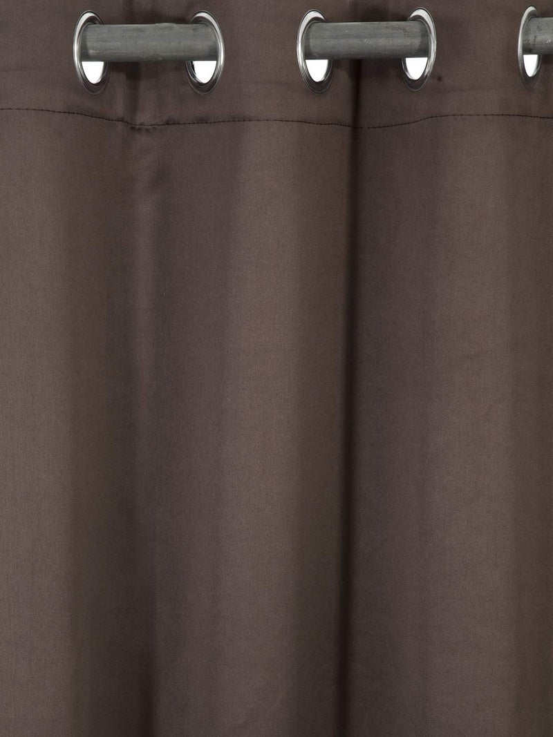 Home Sizzler Polyester Solid Window Curtain Window 5 Feet Brown Pack of 2 - Image 2