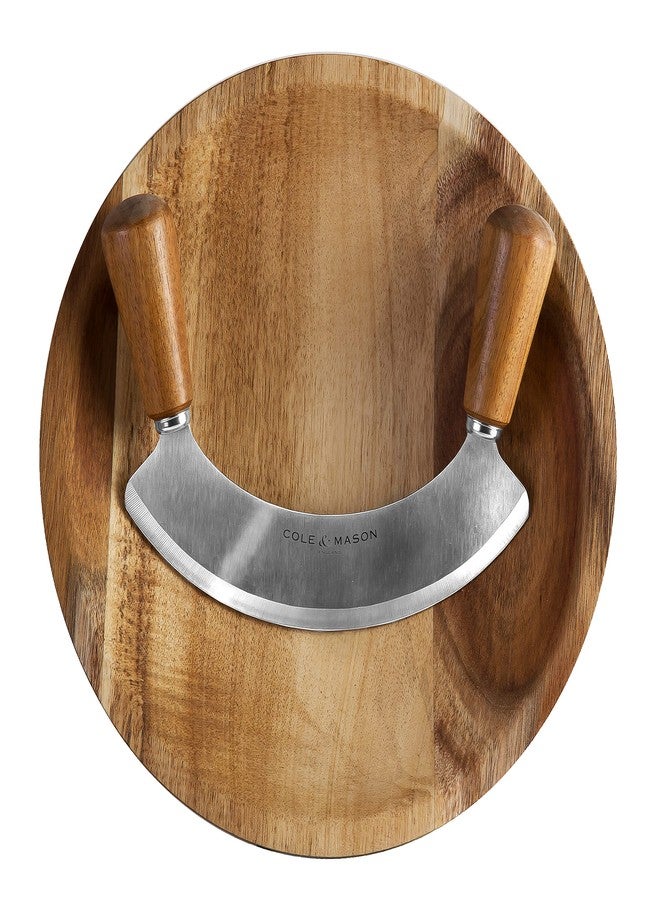 Cole & Mason Acacia Wood Board, Mezzaluna With Acacia Board - Image 5