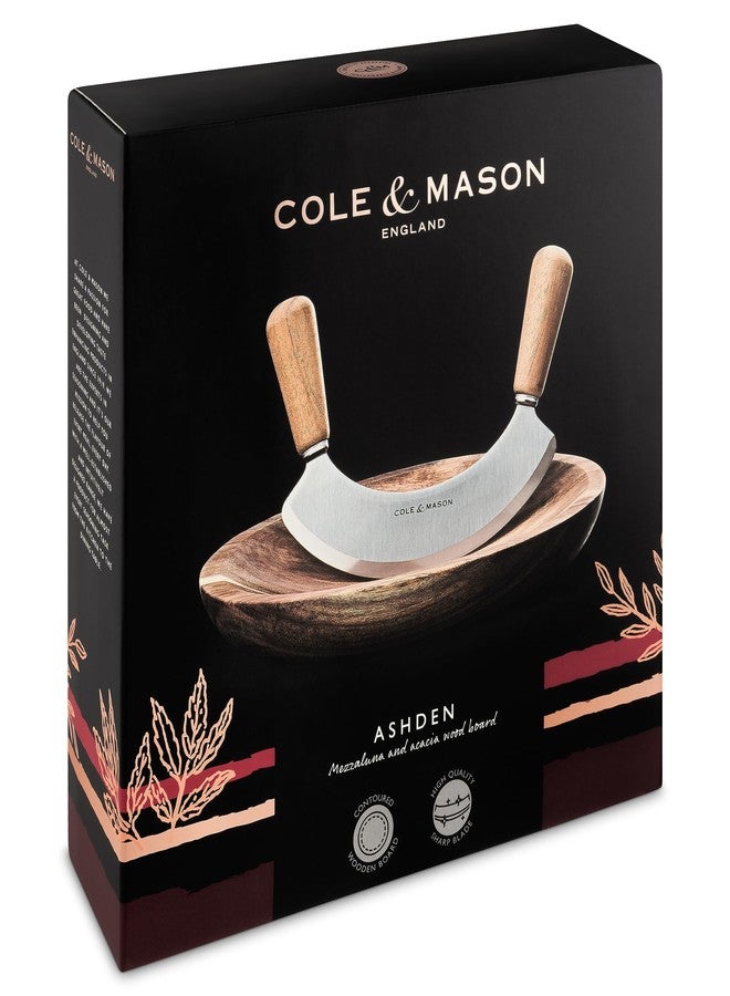 Cole & Mason Acacia Wood Board, Mezzaluna With Acacia Board - Image 2