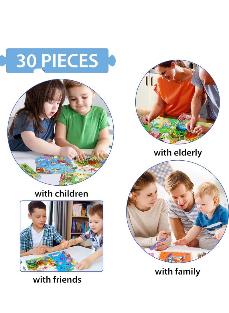 Wooden Jigsaw Puzzles for Kids Ages 3-5 Year Old, 6 Pack 30 Pieces Kids Puzzles Colorful Preschool Educational Learning Toys Present Set for Toddler Children Boys and Girls - Image 2