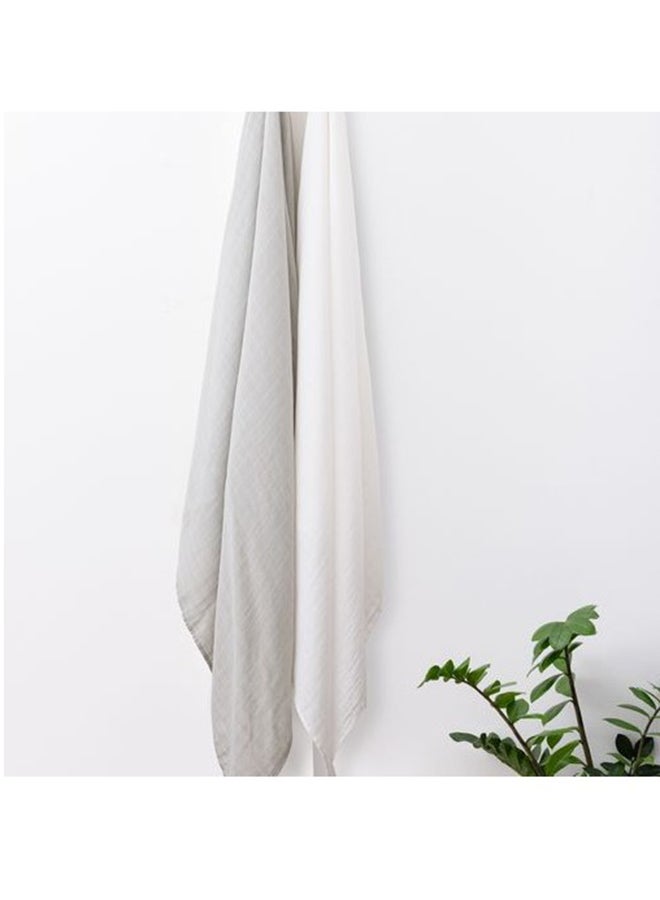 Anvi Baby Organic Bamboo Muslin Swaddle Wrap- Set of 2 -Overcast - Image 3