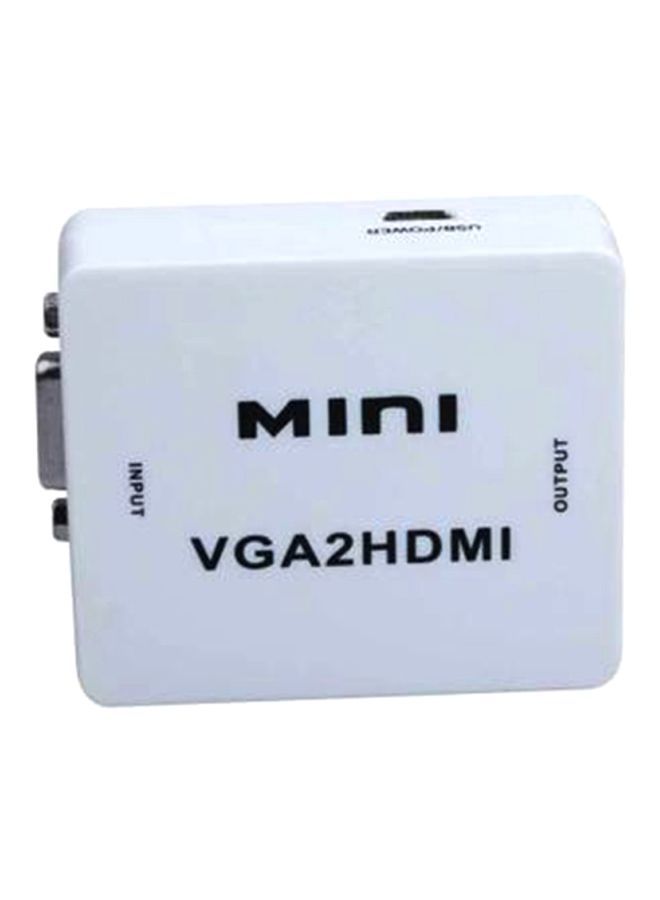 NIBEMINENT VGA To HDMI Video Converter With Audio Adapter White