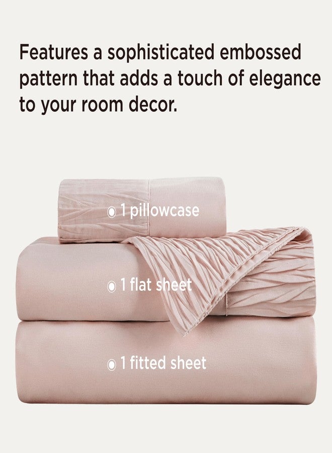 Bedsure Twin Sheets Set - 3 Pieces Soft Twin Bed Sheets - Breathable & Cooling - Hotel Luxury - Easy Care Polyester Microfiber Bedding for Women, Men, Dusty Pink - Image 2