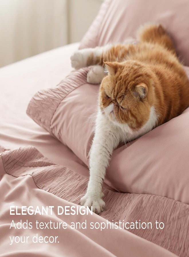 Bedsure Twin Sheets Set - 3 Pieces Soft Twin Bed Sheets - Breathable & Cooling - Hotel Luxury - Easy Care Polyester Microfiber Bedding for Women, Men, Dusty Pink - Image 4