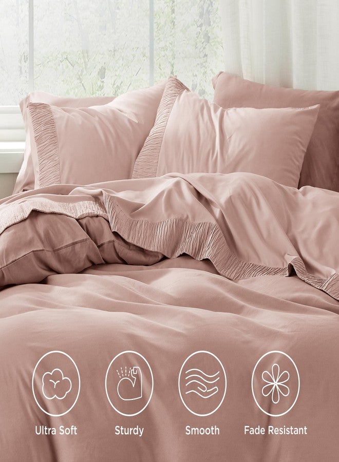 Bedsure Twin Sheets Set - 3 Pieces Soft Twin Bed Sheets - Breathable & Cooling - Hotel Luxury - Easy Care Polyester Microfiber Bedding for Women, Men, Dusty Pink - Image 3
