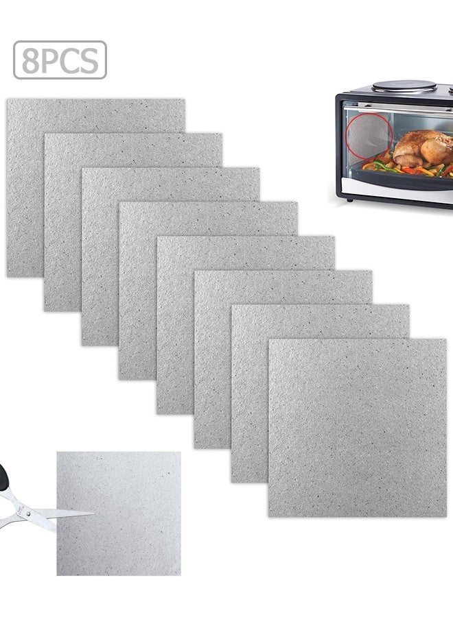 8-Pack Microwave Oven Parts Mica Slice - Universal Waveguide Cover Sheets for Efficient Heat Insulation ,for Home Kitchen Restaurant Office Thick Heat Insulation Accessories, Cut to Size, 13*13cm