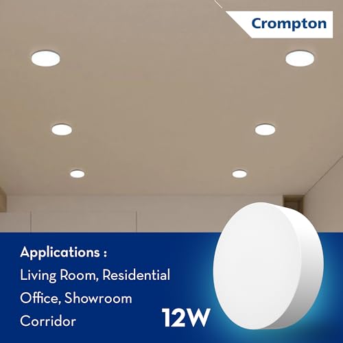 Crompton Platina Star Stylus Surface Panel 12W Round Cool Day Light | Pack of 2 | No False Ceiling Required, Outer Dimension: 120 mm | Surface Mount | for Hall, Bedroom, Kitchen, Office, Store - Image 4