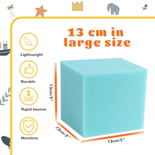 WINTECY 24PCS Foam Cubes 5x5x5 Foam Pit Blocks Set Soft Stacking Blocks for Indoor GamesTrampolines Gymnastics Parkour Action Sport Light Blue - Image 5