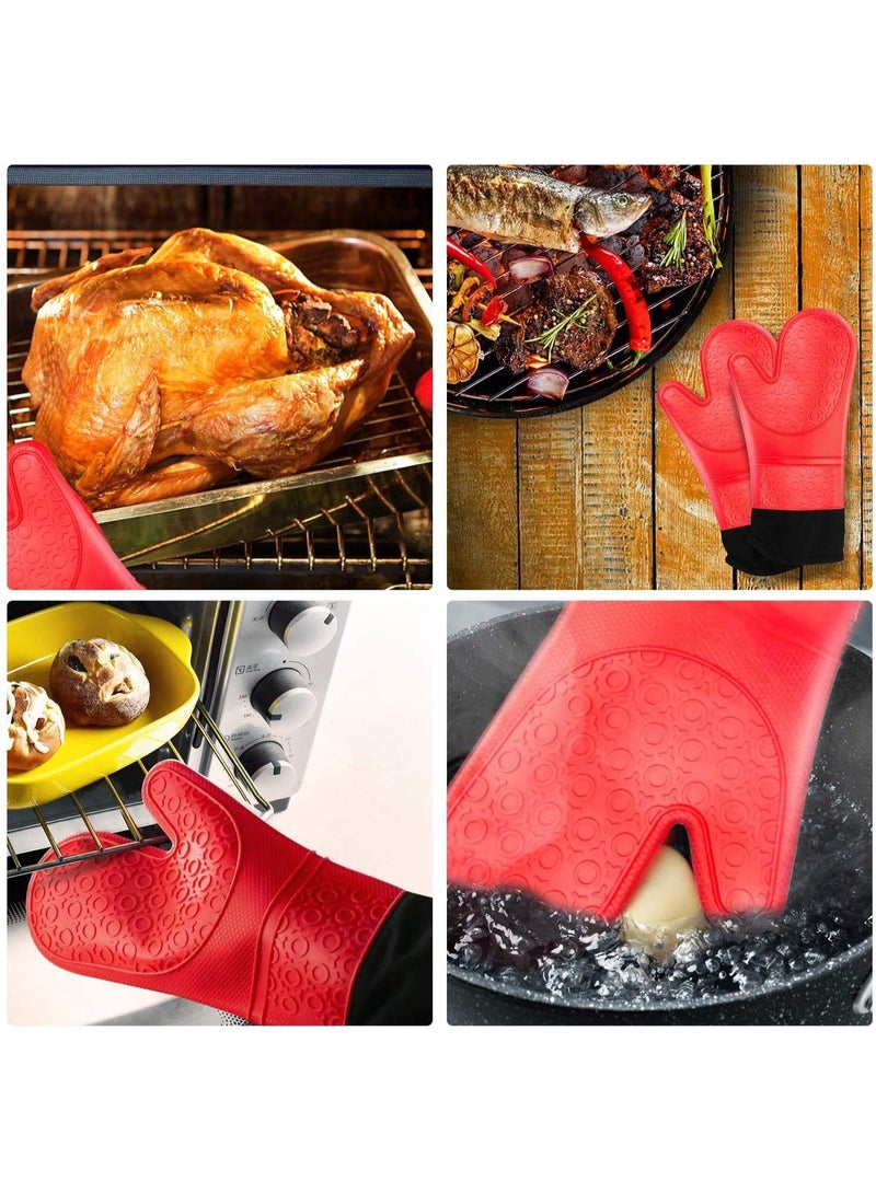Happy Home Professional Silicone Oven Mitt and Pot Holder Heat Resistant up to 500°F with Cotton Lined Interior Non-Slip, Suitable for Kitchen Oven Baking, Oven and Microwave - Purple - Image 5