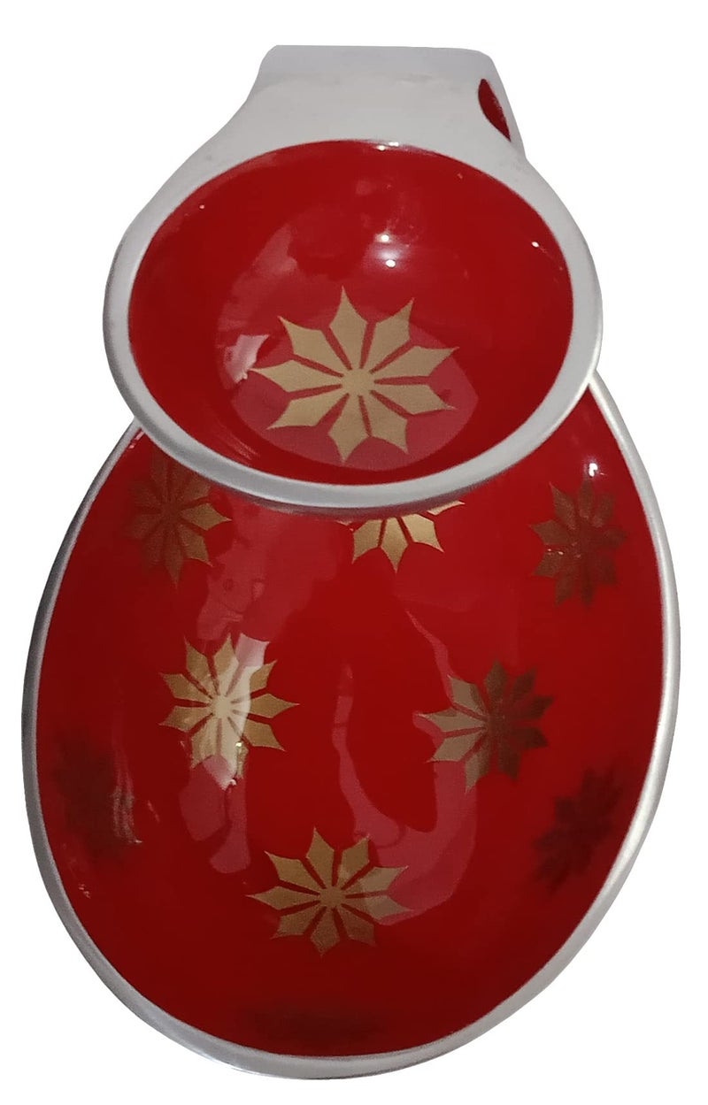 Purpledip Serving Platter Red Tray for Snacks; Attached Bowl for Dips/Chutney, Unique Table Décor Gift (10588) - Image 4