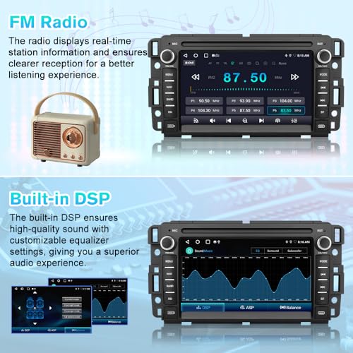 AWESAFE Android 13 Car Radio Stereo for Chevy Silverado Tahoe GMC Sierra Yukon 2007-2013, 7 Inch Touch Screen Silverado 1500 Radio with CarPlay Android Auto Bluetooth GPS Navigation - Image 5