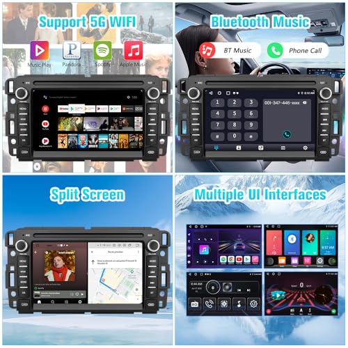 AWESAFE Android 13 Car Radio Stereo for Chevy Silverado Tahoe GMC Sierra Yukon 2007-2013, 7 Inch Touch Screen Silverado 1500 Radio with CarPlay Android Auto Bluetooth GPS Navigation - Image 4