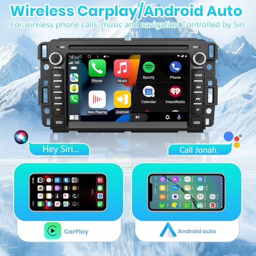 AWESAFE Android 13 Car Radio Stereo for Chevy Silverado Tahoe GMC Sierra Yukon 2007-2013, 7 Inch Touch Screen Silverado 1500 Radio with CarPlay Android Auto Bluetooth GPS Navigation - Image 3