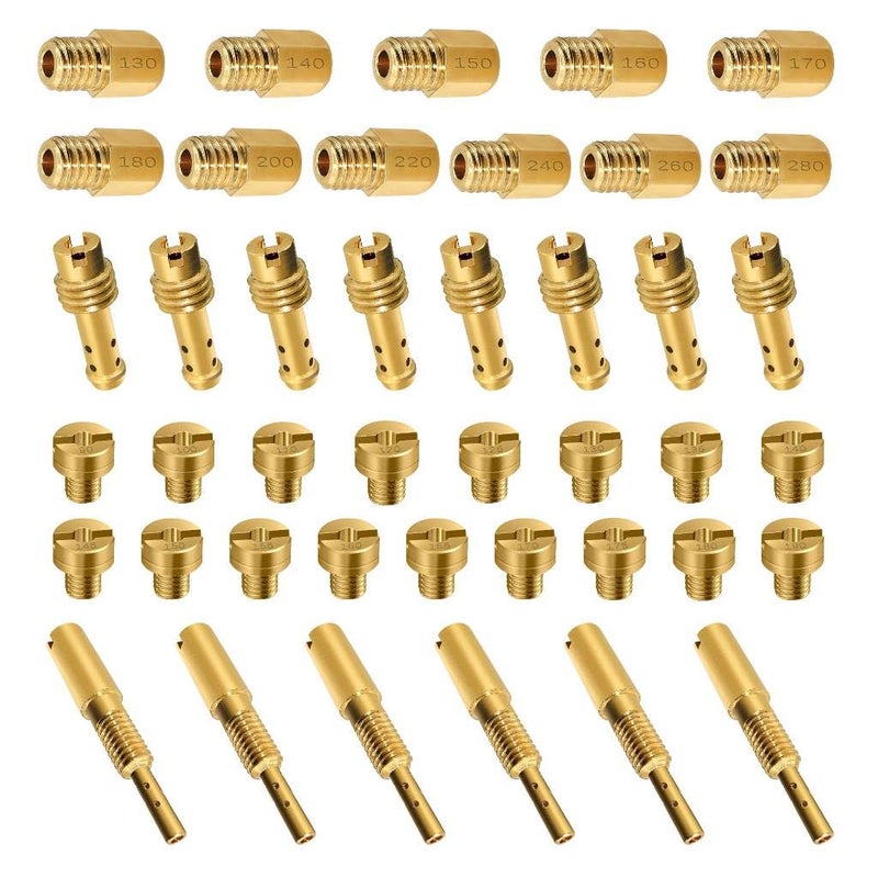 Strongthium 42 Pcs Carburetor Jet Kit for Mikuni Main  Pilot Slow Jet N100604 VM28486 VM4042 VM22210