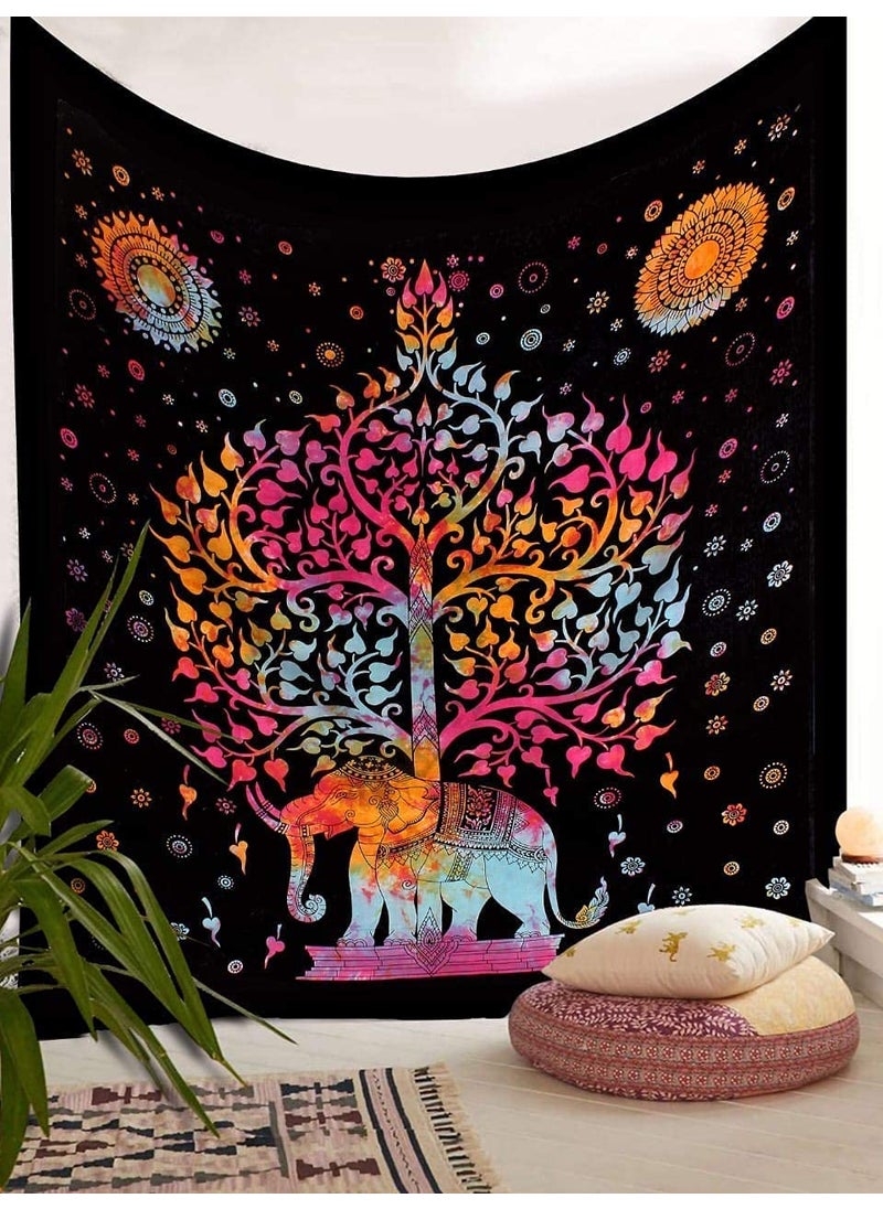 The Hobby Bounty The Hobby Bounty THB Cotton 170 TC Sanganeri Mandala Print Jaipuri Double Bed King Size Bedsheet With 2 Pillow Covers90 X 108 InchMulticolour  - Image 2
