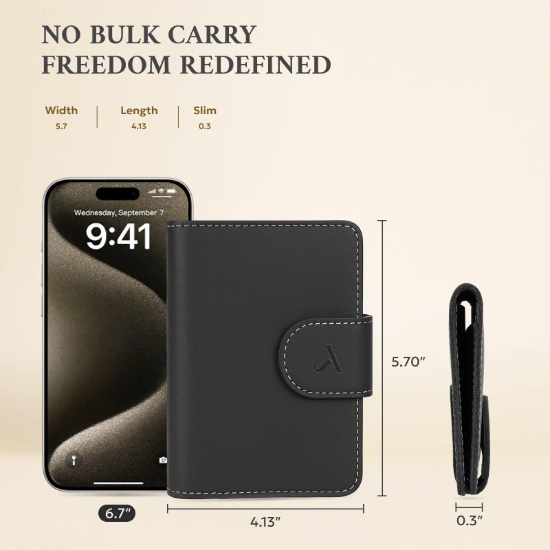 ALLIVE Passport Holder for Travel, Genuine Leather Passport Holder with AirTag Hidden Pocket, Rfid Blocking Passport Cover Travel Wallet for Women Men, Airport Essentials Gift (Black) - Image 5