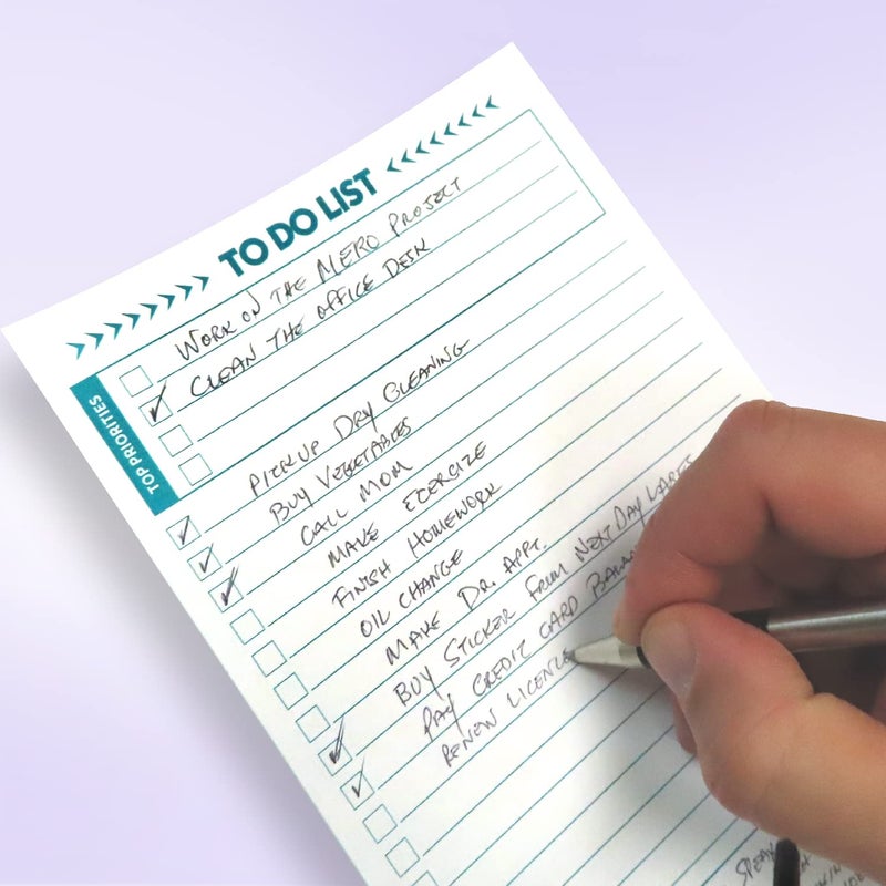 NextDayLabels To Do List Notepad â€“ 2 Pads of 50 Sheets, Total of 100 sheets (5.5 x 8.5) Ruled Planning Checklist Memo Pad for Daily Tasks, Priority & Notes field for Efficacy. Jot Down â€“ Purchases, Appointments, - Image 3