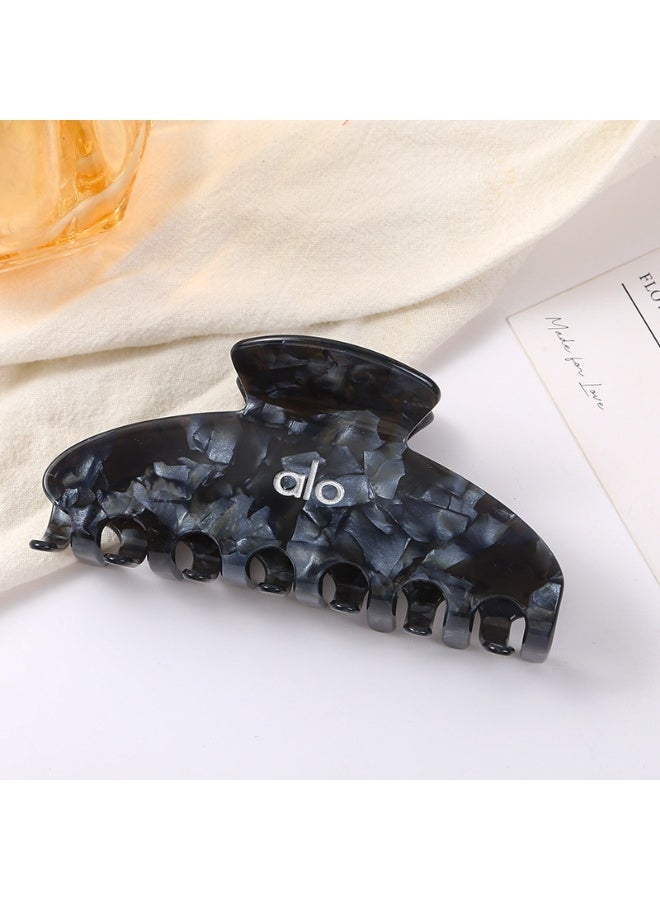 Alo World headdress black marble hairpin large, durable acrylic and brand Logo, suitable for fashion hair style. - Image 4
