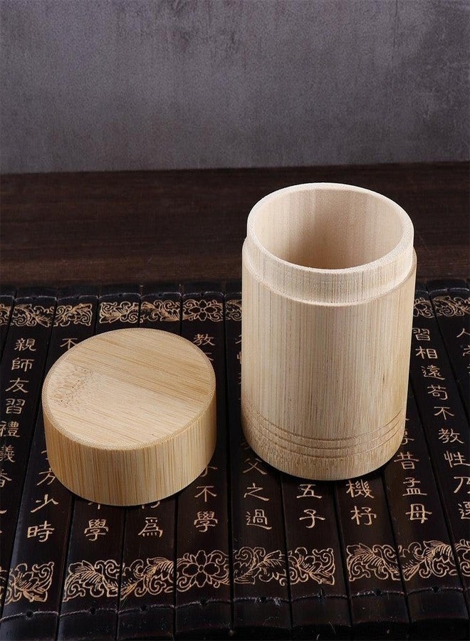 Kopida 2 Pcs Portable Tea Canister Bamboo Tea Jar Sealed Tea Storage Box Canister Kitchen Storage Jars Accessories Spice Box Case Organizer - Image 3