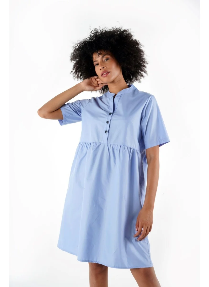 Alexander Gardi Buttoned Mandarin Collar Comfort Dress (B24-384 00)
