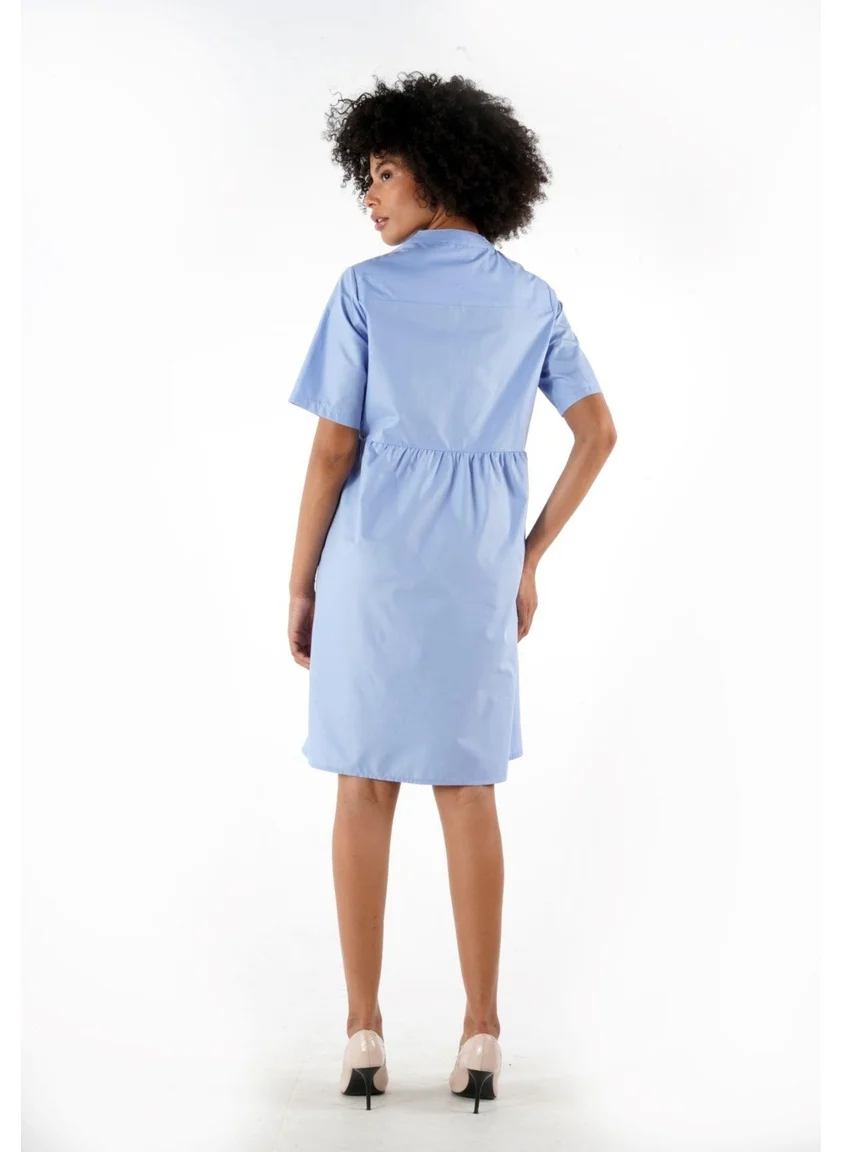 Alexander Gardi Buttoned Mandarin Collar Comfort Dress (B24-384 00)