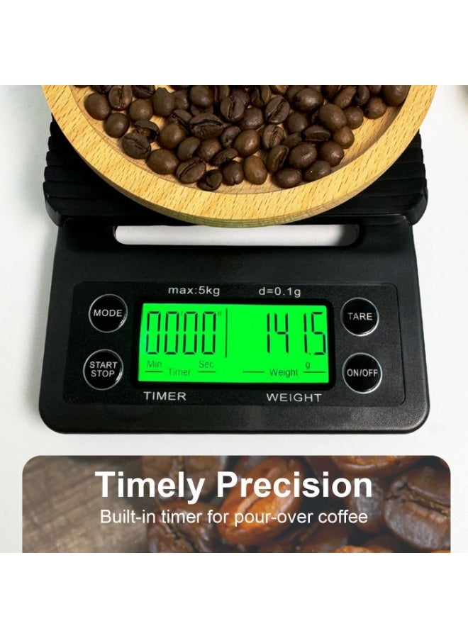 Kueh Coffee Scale with Timer - 0.1g Accurate, 3kg Drip Espresso Scale for Pour Over Coffee, Portable Digital Kitchen Food Scale with, LCD Displa, Non-Slip Mat (Including Batteries) - Image 4