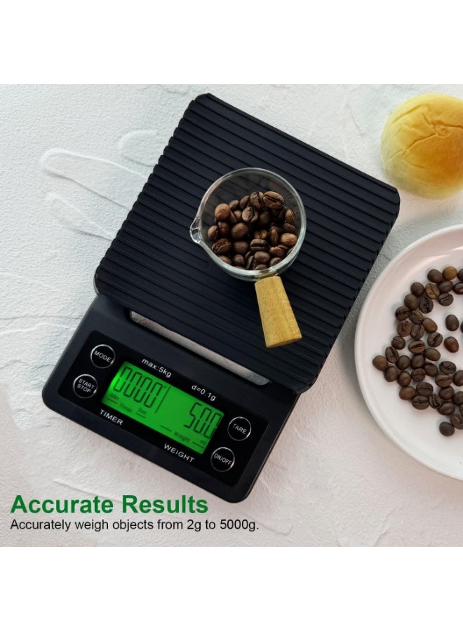 Kueh Coffee Scale with Timer - 0.1g Accurate, 3kg Drip Espresso Scale for Pour Over Coffee, Portable Digital Kitchen Food Scale with, LCD Displa, Non-Slip Mat (Including Batteries) - Image 5