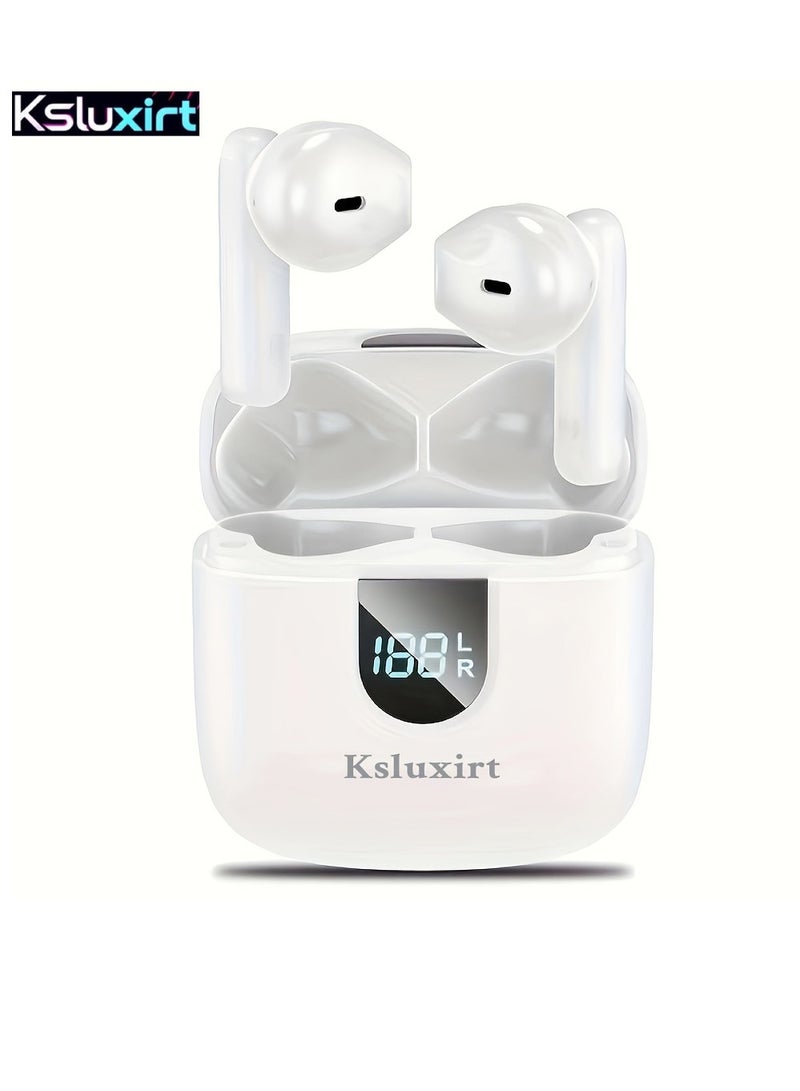 ksluxirt New TWS Wireless Headset Earbuds - Unrivalled true wireless freedom ergonomics for ultimate comfort and HIFI sound with Dolby Bass, ACC Stereo HD Calling and - Ideal for Android for iPhone, ideal for sports and music lovers!  - Image 1