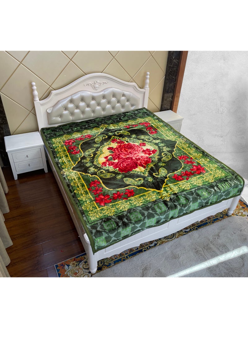 ستارجولد بطانية STARGOLD كورية فاخرة ذات طبقة مزدوجة منقوشة (الارتفاع 160 سم، العرض 220 سم، الوزن 3.5 كجم). لف نفسك ببطانية فاخرة ذات جودة كورية فريدة من نوعها