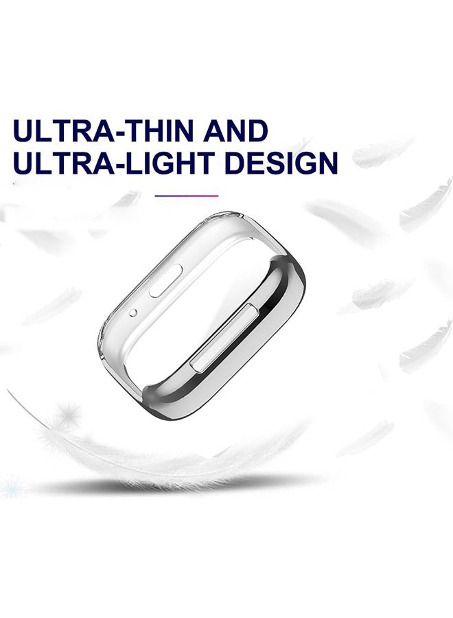 HY 2 Pcs HY Case Compatible with Xiaomi Redmi Watch 3 lite/ Xiaomi Redmi Watch 3 Active, All-Round Protective Case with Screen Protector, Anti-Smudge Scratch-Resistant TPU Case-Black Silver - Image 4