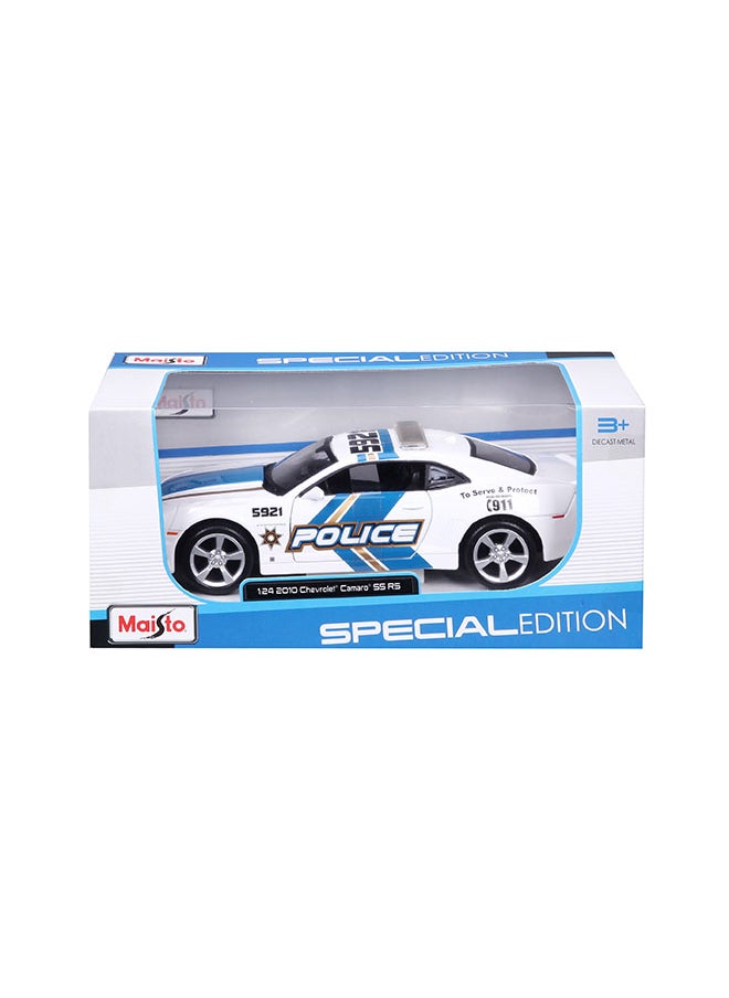 Maisto 1:24 Special Edition 2010 Chevrolet Camaro SS RS Police White Officially Licensed Scaled Replicas of Collectible Diecast Metal Models with Exquisite Interior and Exterior Detailing for All Age.  - Image 1