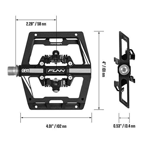 Funn Mamba Mountain Bike Clipless Pedals, Double Sided Clip Wide Platform MTB Pedals, Compatible with SPD Cleats, 9/16-Inch CrMo Axle Bicycle Pedals for MTB/BMX/Gravel Cycling (Blue) - Image 3