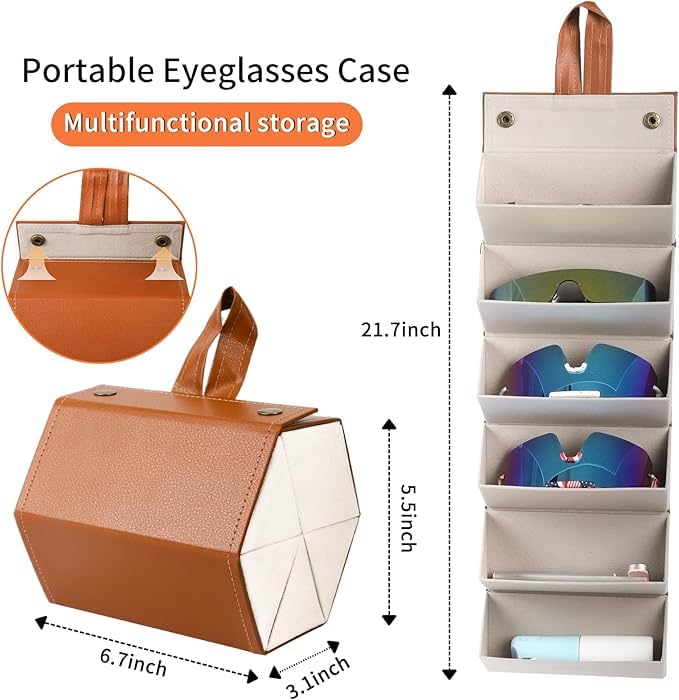 BOLDSTUFF Premium Sunglass Organizer - Travel Case for Multiple Pairs, Portable Sunglasses Case with Slots - Image 2