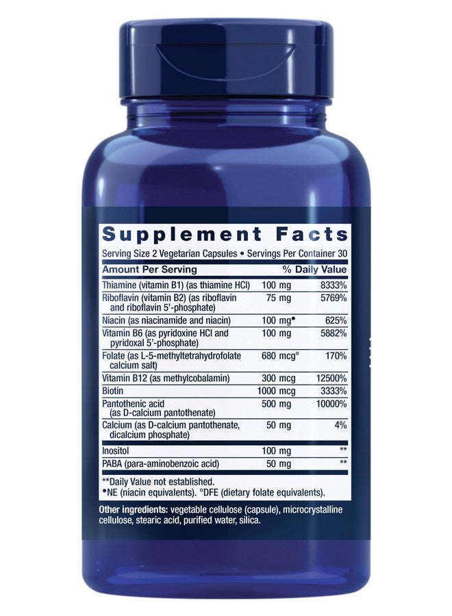 Life Extension Bioactive Complete B-Complex, Heart, Brain and Nerve Support, Healthy Energy, Metabolism, Complete B Complex, 60 Vegetarian Capsules - Image 2