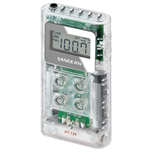 Sangean DT-120 Clear Pocket Am/FM Digital Radios (Clear), One Size - Image 1