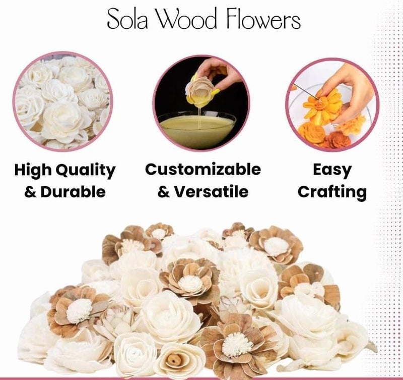 PRANSUNITA Sola Wood Diffuser Aromatherapy Flowers (No Bark) - Artificial Handmade for Decoration, Flower Bouquets, Centerpieces, DIY Home Decor and Craft Supplies – 10 cm Dia – Pack of 10 pcs - Image 2