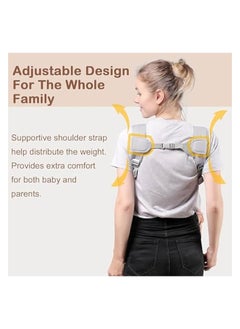 erorex Baby Carrier Newborn to Toddler up to 20KG, Cozy Baby Wrap Carrier, Easily Adjustable Toddler Carrier, Lightweight Baby Holder Carrier, baby sling carrier, All Positions baby chest carrier(Grey)  - Image 4