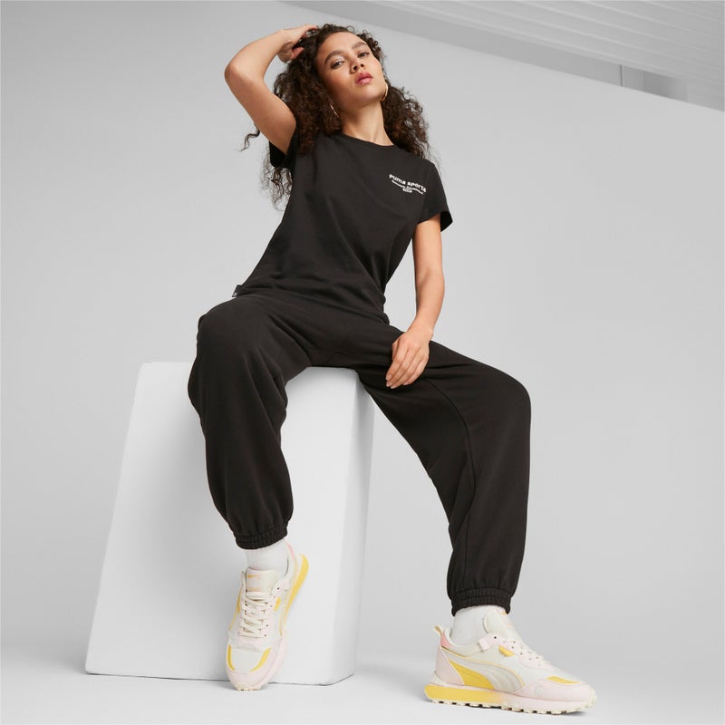 PUMA TEAM Womens Black Graphic T-shirt - Image 2