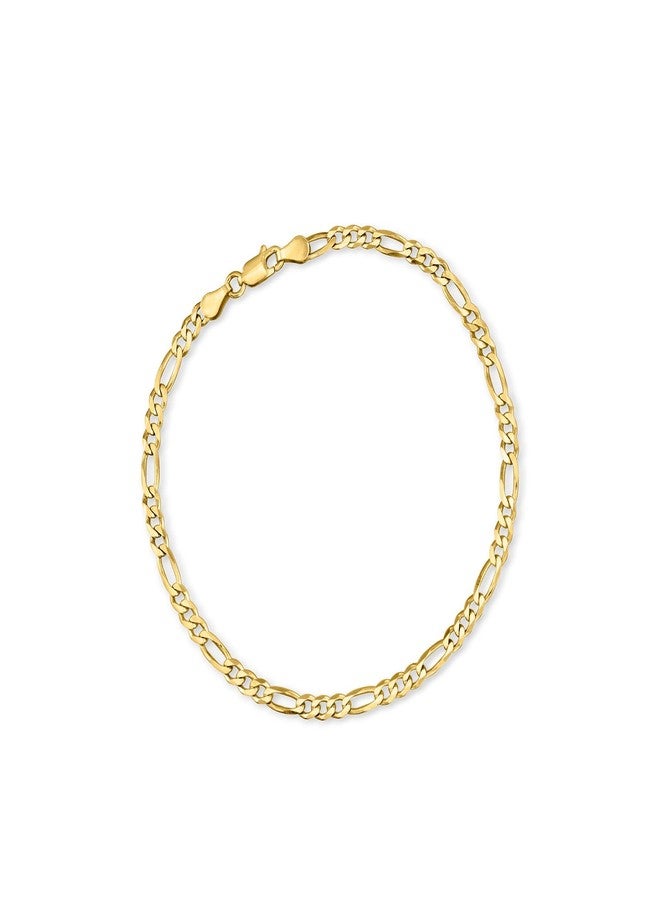 Ross-Simons Italian 3.5mm 18kt Gold Over Sterling Figaro-Link Anklet. 10 inches - Image 1
