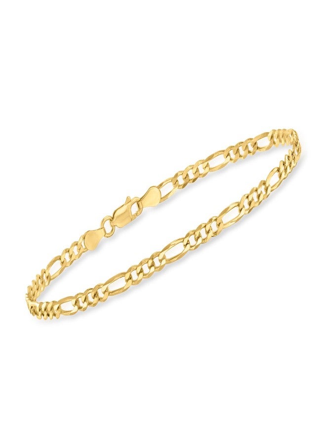 Ross-Simons Italian 3.5mm 18kt Gold Over Sterling Figaro-Link Anklet. 10 inches - Image 3