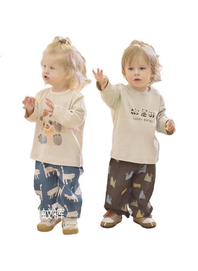 Balipig Boys' Mosquito-Repellent Pants Spring Autumn Girls' Long Pants Baby Toddler Casual Pants Summer Thin Baby Footed Pants Children'S Pants - Image 2