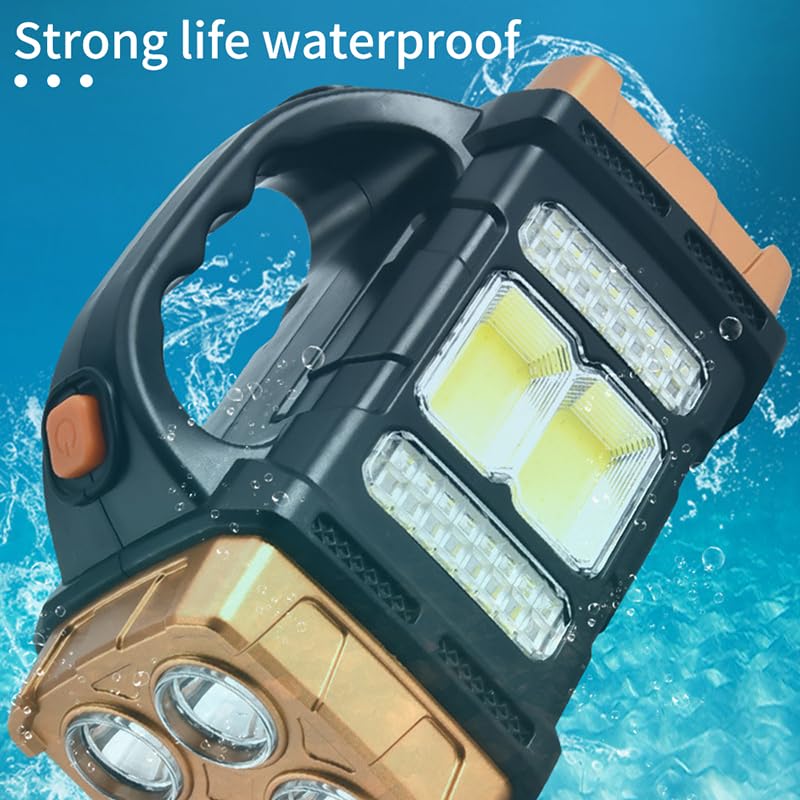 Care4 Care 4 Multifunctional Solar Waterproof LED COB Flashlight | Portable & USB Charging Twin Bulb Torch for Emergency Outdoor Camping Hiking - Image 3