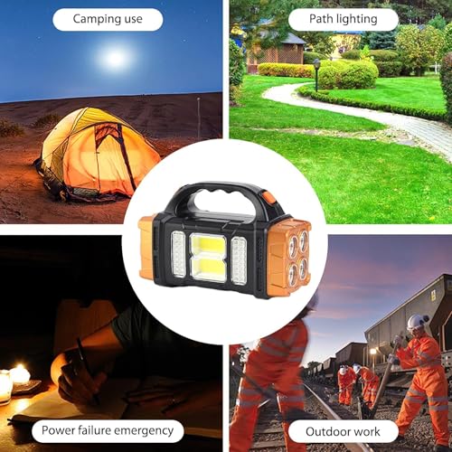 Care4 Care 4 Multifunctional Solar Waterproof LED COB Flashlight | Portable & USB Charging Twin Bulb Torch for Emergency Outdoor Camping Hiking - Image 5